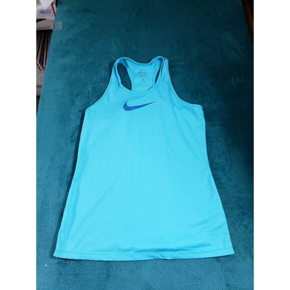 Nike Top Size Extra Large Womens Blue Performance Athletic Ladies Dri Fit Logo - Picture 2 of 7